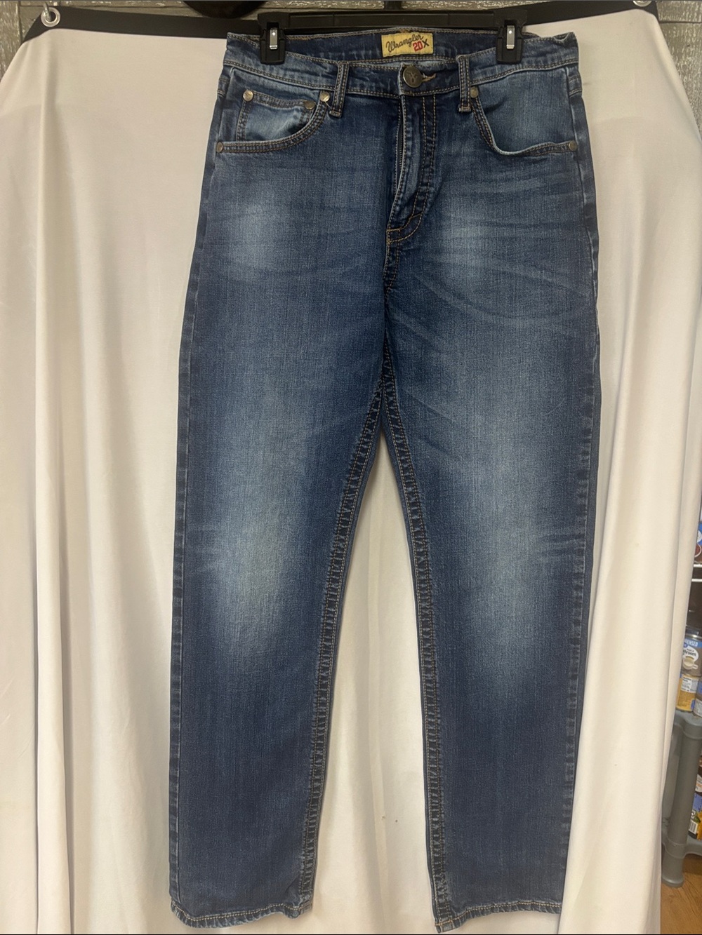 Wrangler 20X Men’s Slim Straight Jeans Blue Medium Wash Stretch Denim 30 x 36